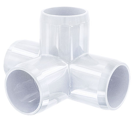 1 in. 4-Way PVC Fitting, Furniture Grade - White
