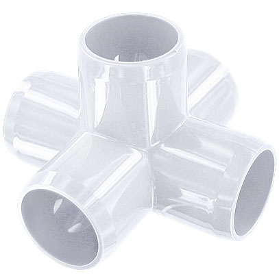 1 in. 5-Way PVC Fitting, Furniture Grade - White