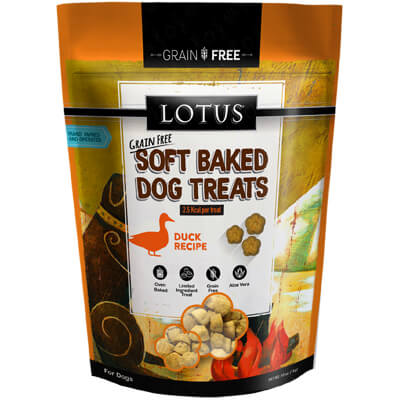 Lotus Soft Baked Dog Treats Duck 10 oz. Clean Run