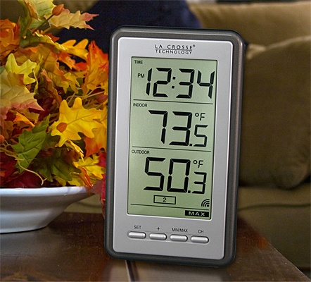 RHUNDO Wireless Digital Car Thermometer Outdoor Temperature Clock
